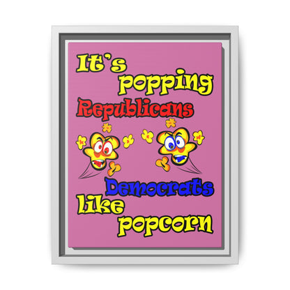 popping like popcorn - framed canvas art (light pink)
