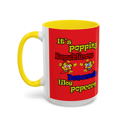 popping like popcorn - Accent Mug (red)