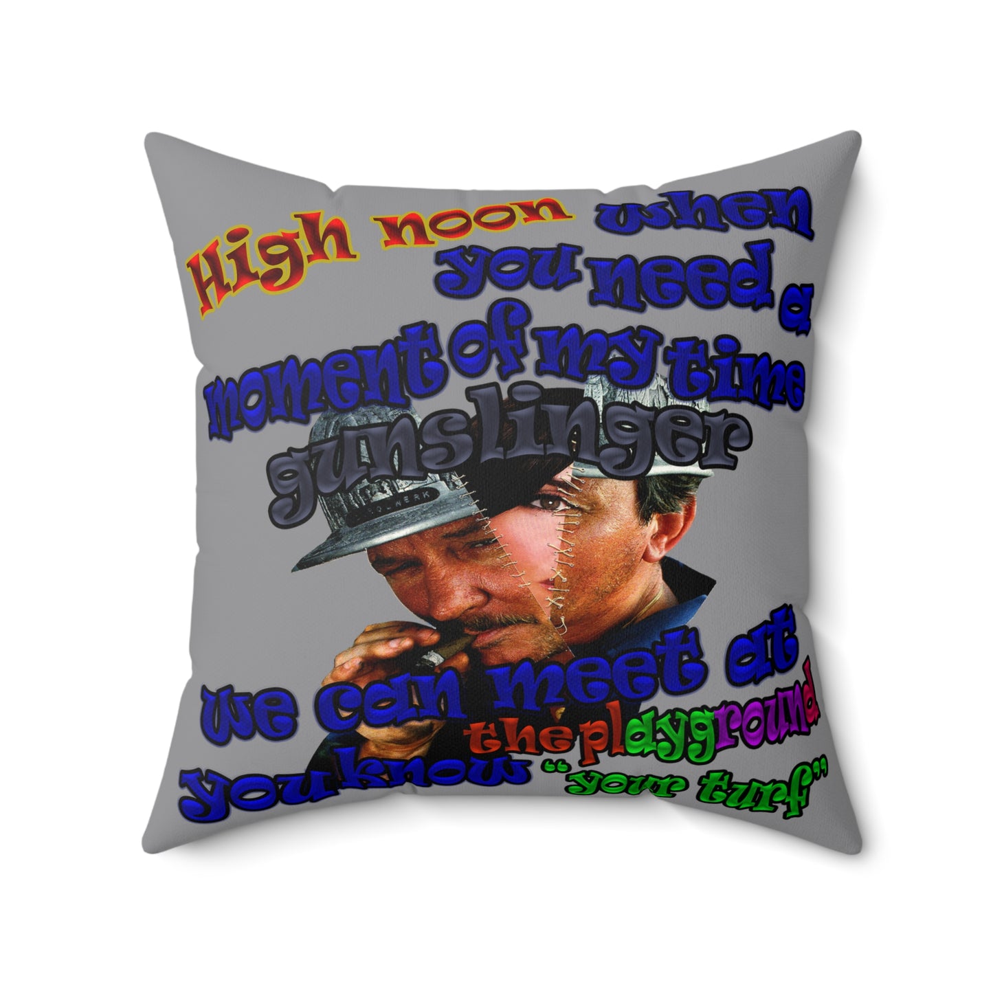 high noon - Spun Polyester Square Pillow - (grey)