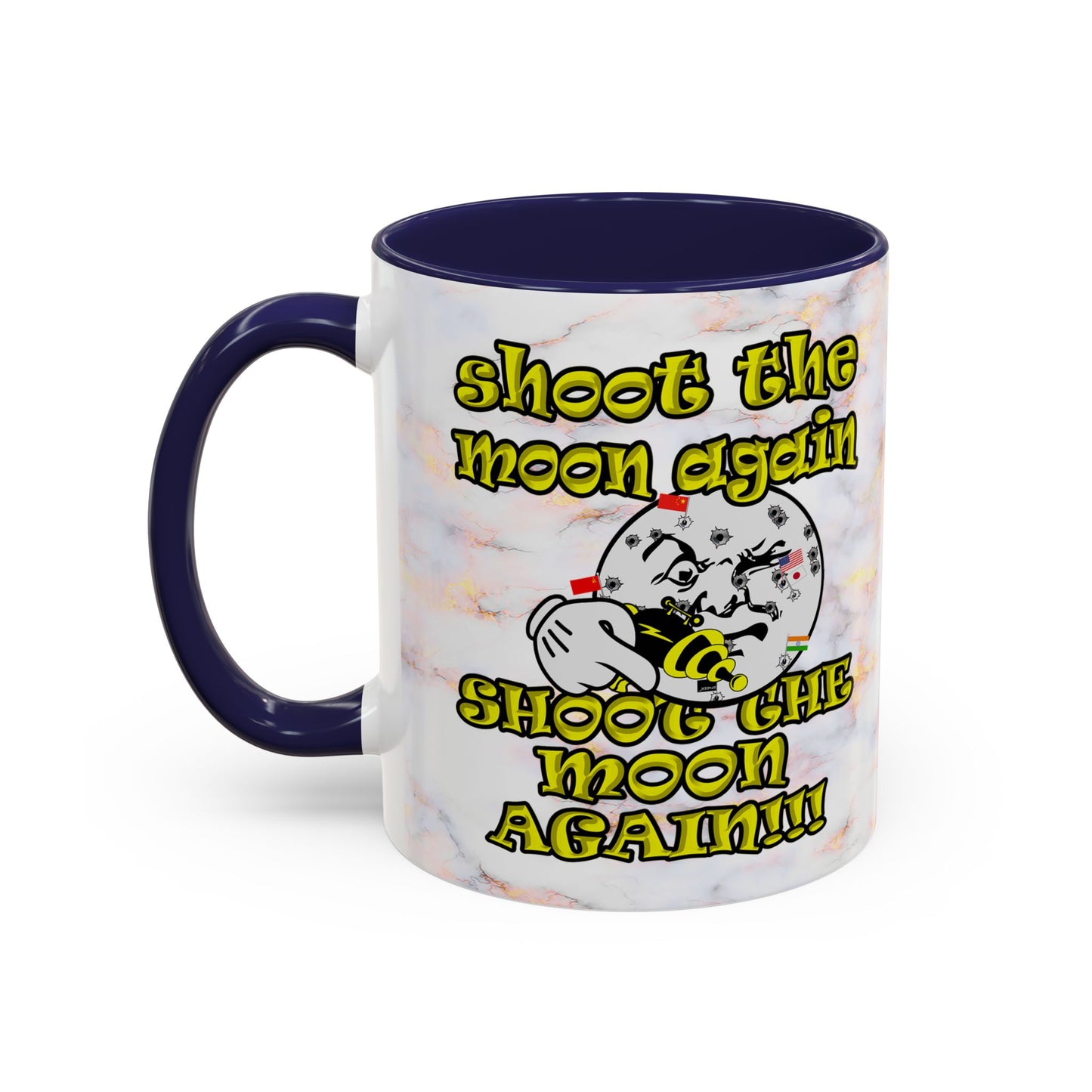shoot the moon again - Accent Mug (white marble)