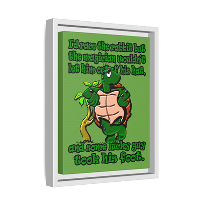 turtle race - framed canvas art (green)