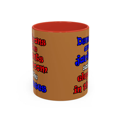 donkeys and elephants - Accent Mug (light brown)