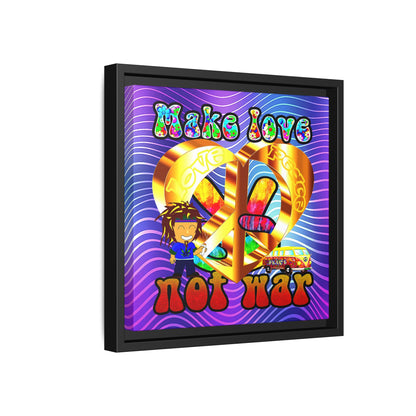 love peace - framed canvas art (purple wave)