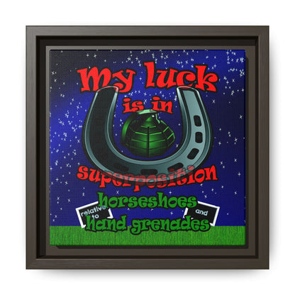 my luck - framed canvas art ('snoops' background)