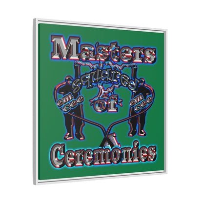 em cee squared - framed canvas art (dark green)