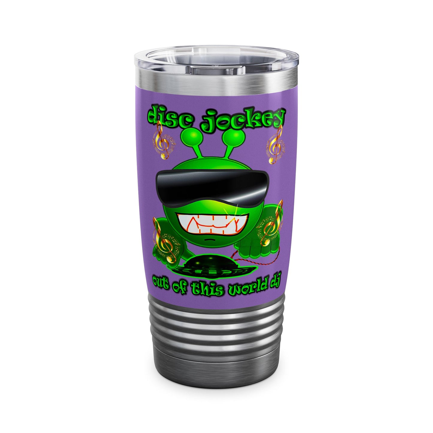 disc jockey - Ringneck Tumbler, 20oz (light purple)
