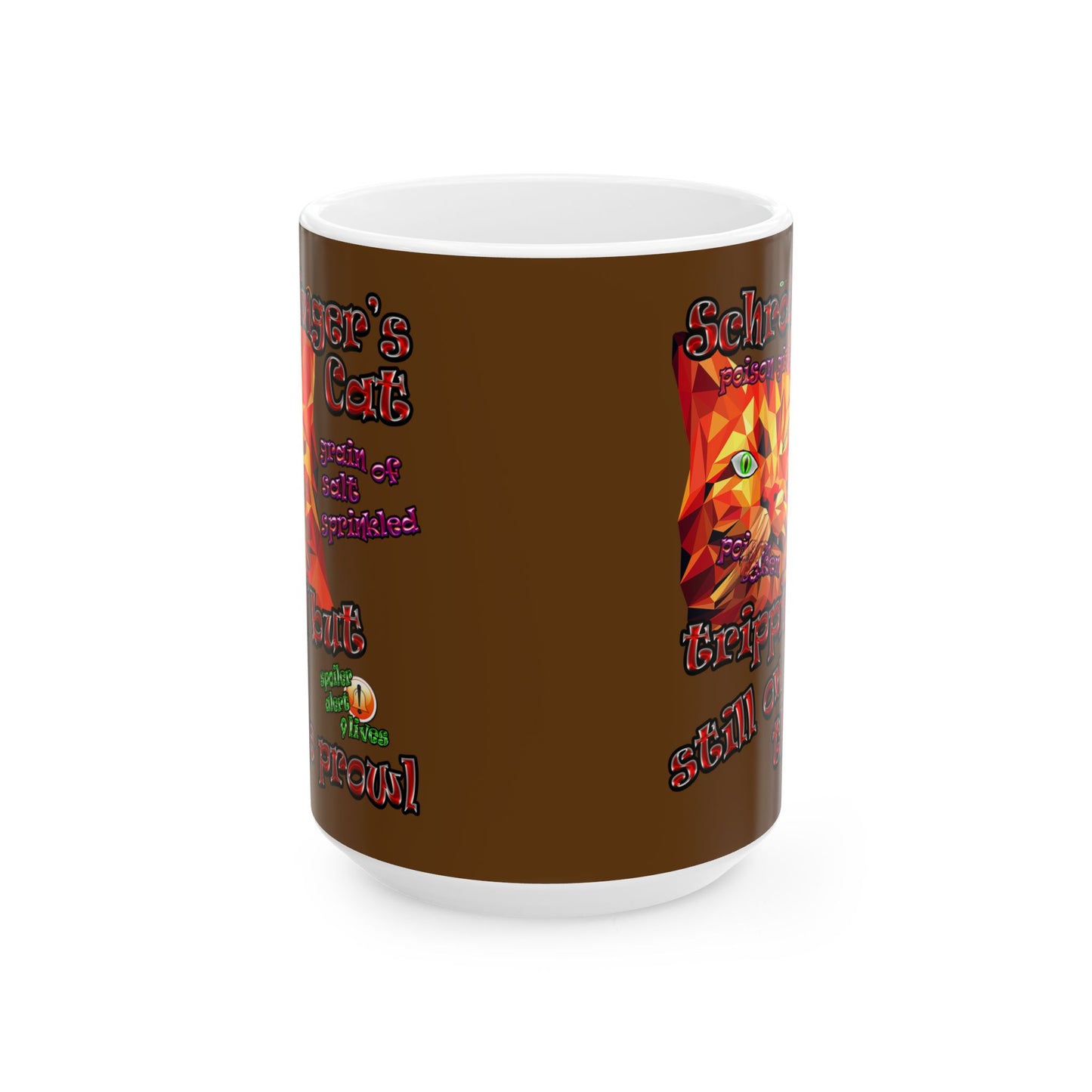 schrodinger's cat - White Mug (brown)