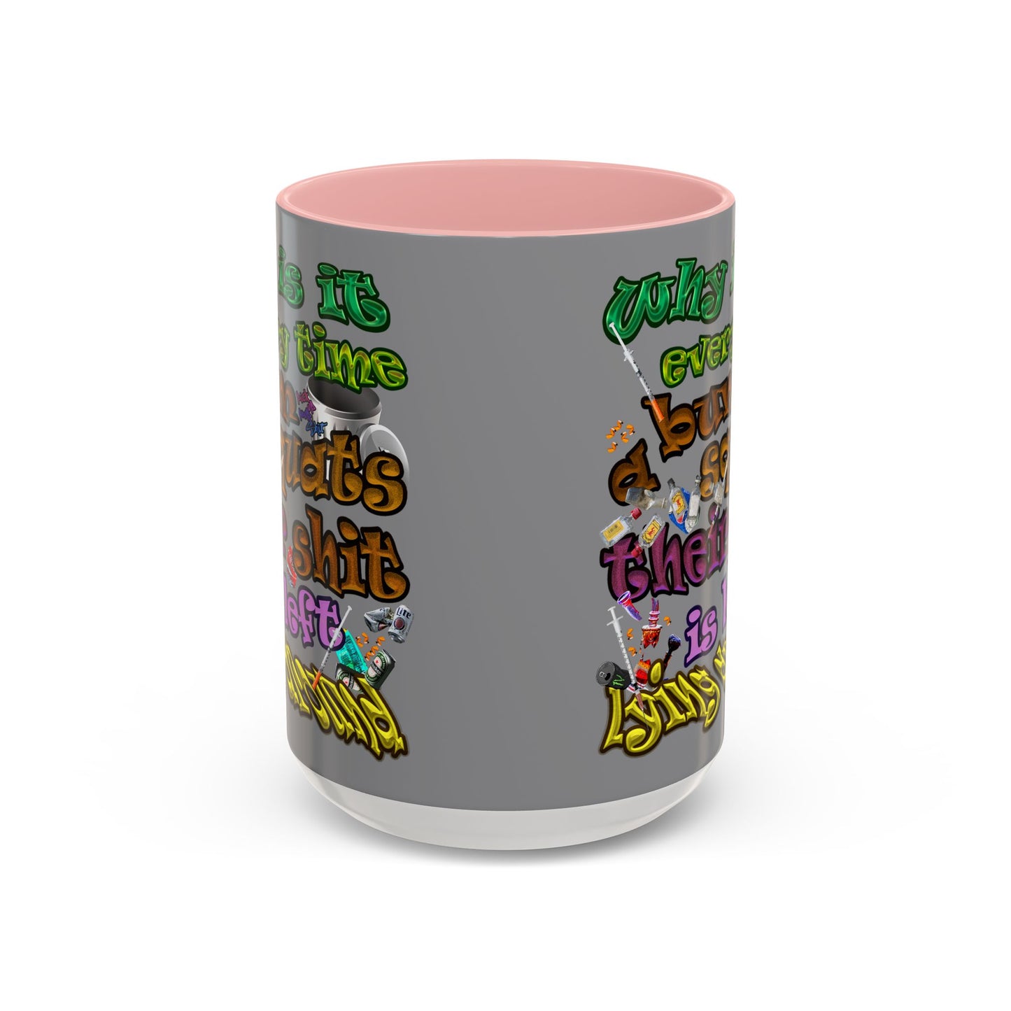 the bum's shit - Accent Mug (grey)
