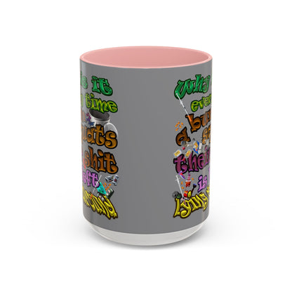 the bum's shit - Accent Mug (grey)