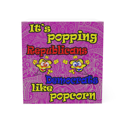 popping like popcorn - note cube (pink swirl)