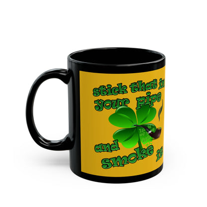 celtics logo - Black Mug (yellow)