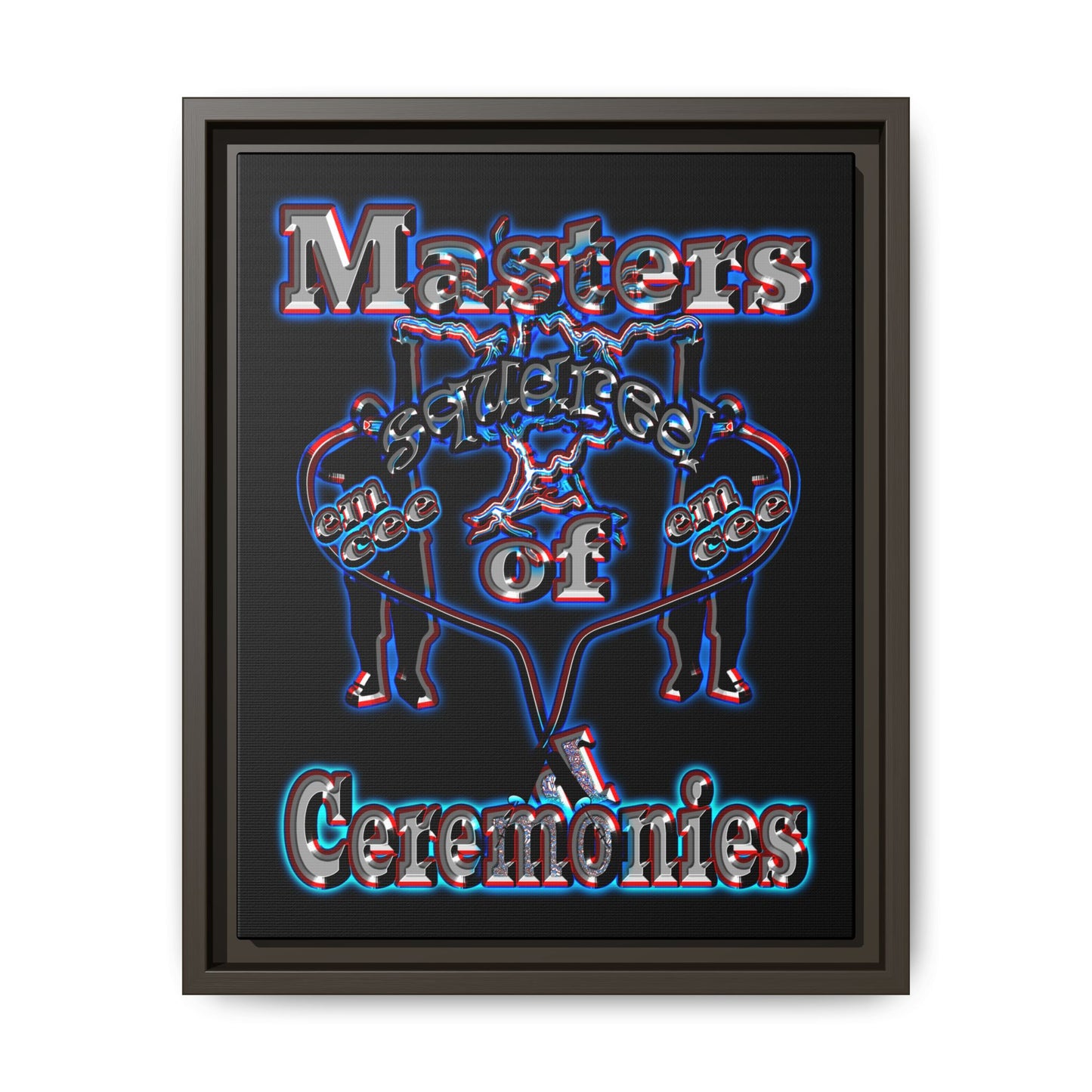em cee squared - framed canvas art (black)