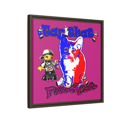 tag that - framed canvas art (pink)