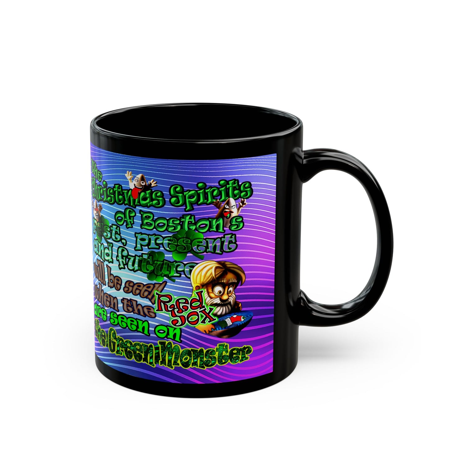christmas spirits of boston - Black Mug (purple wave)