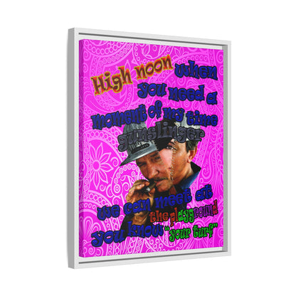high noon - framed canvas art (pink swirl)