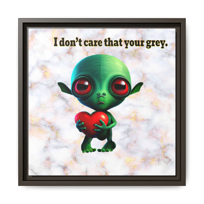 I don't care that your grey - framed canvas art (white marble)