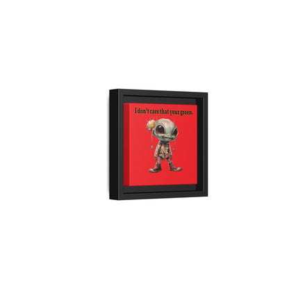 I don't care that your green - framed canvas art (red)