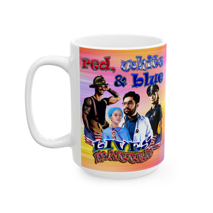rw&b lives matter - White Mug (color blur)