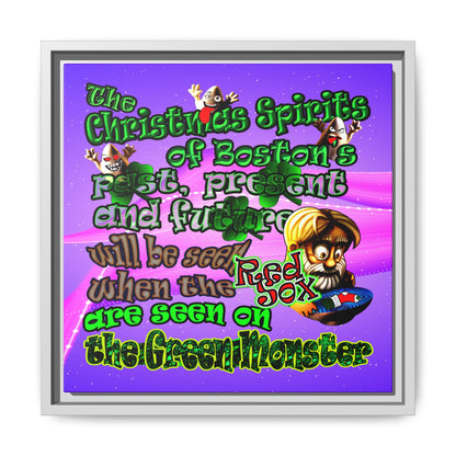 christmas spirits of boston - framed canvas art (purple-pink wave)