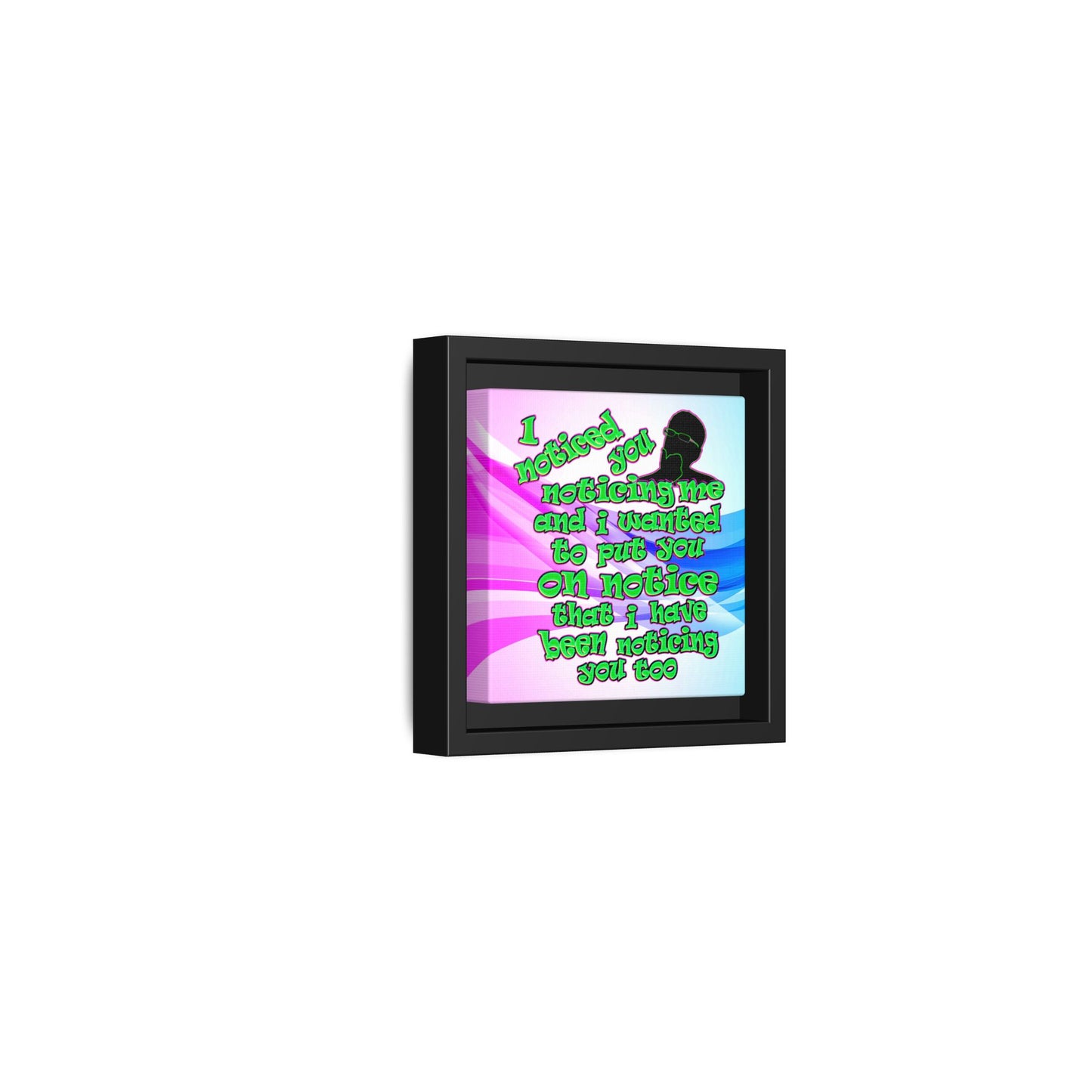 noticed you noticing - framed canvas art (light blue-pink wave)