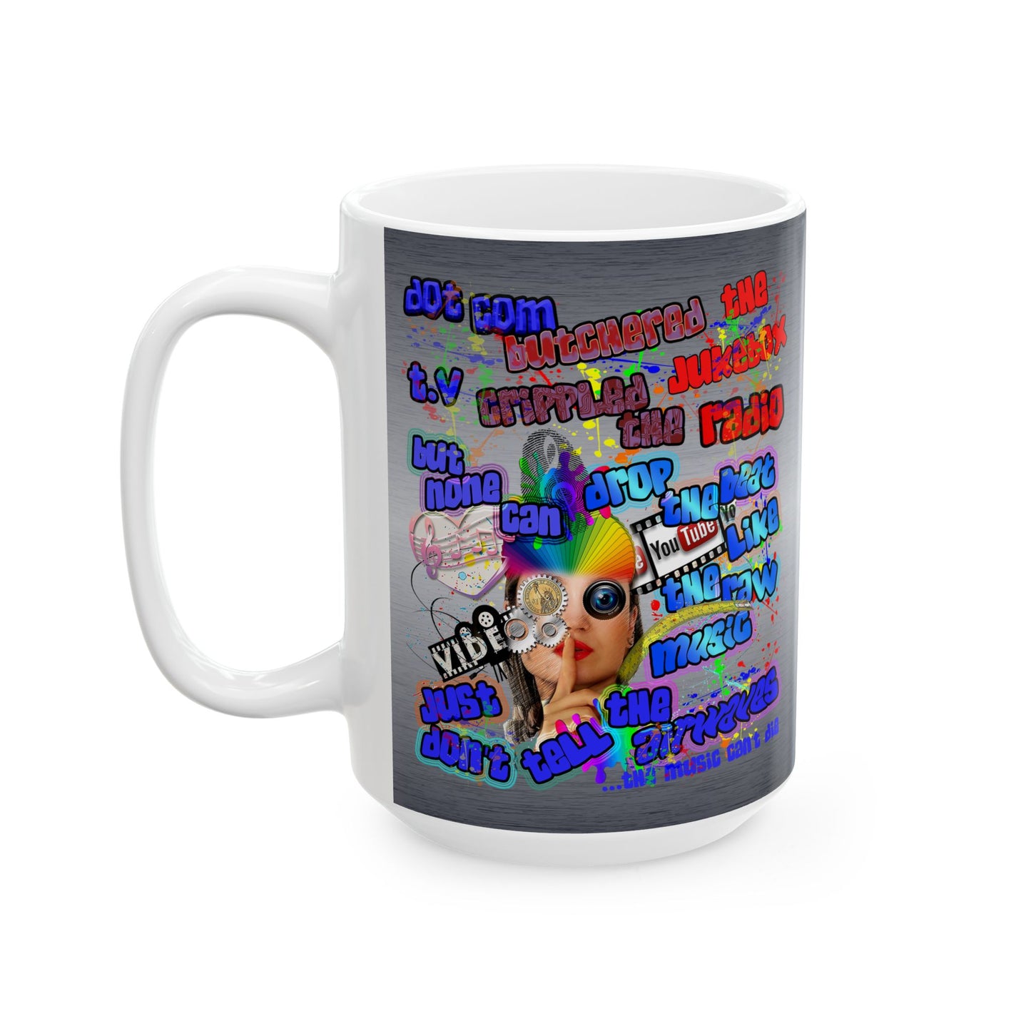 drop the beat - White Mug (brushed nickel)
