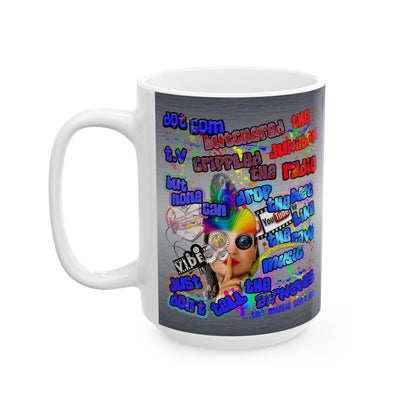 drop the beat - White Mug (brushed nickel)