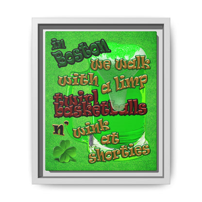 celtics logo - framed canvas art (green turf)