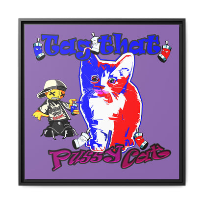 tag that - framed canvas art (light purple)