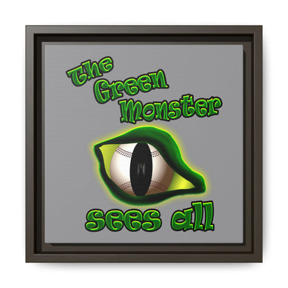 green monster - framed canvas art (grey)