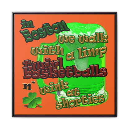 celtics logo - framed canvas art (orange)
