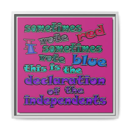 declaration of the independents - framed canvas art (pink)