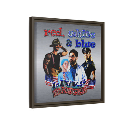 rw&b lives matter - framed canvas art (brushed nickel)