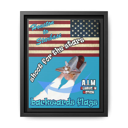 shoot for the stars - framed canvas art (turquoise)