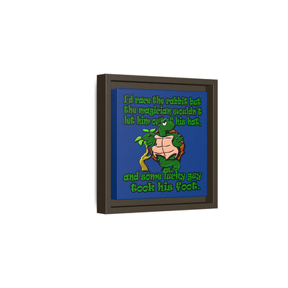 turtle race - framed canvas art (dark blue)