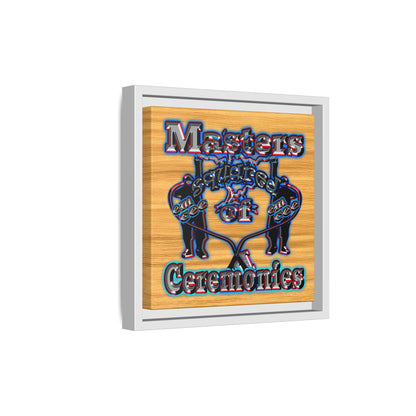 em cee squared - framed canvas art (butterscotch wood finish)