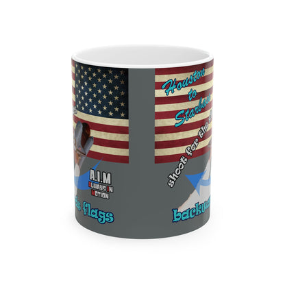 shoot for the stars - White Mug (dark grey)