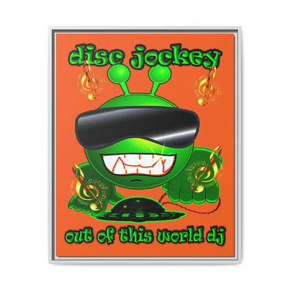 disc jockey - framed canvas art (orange)