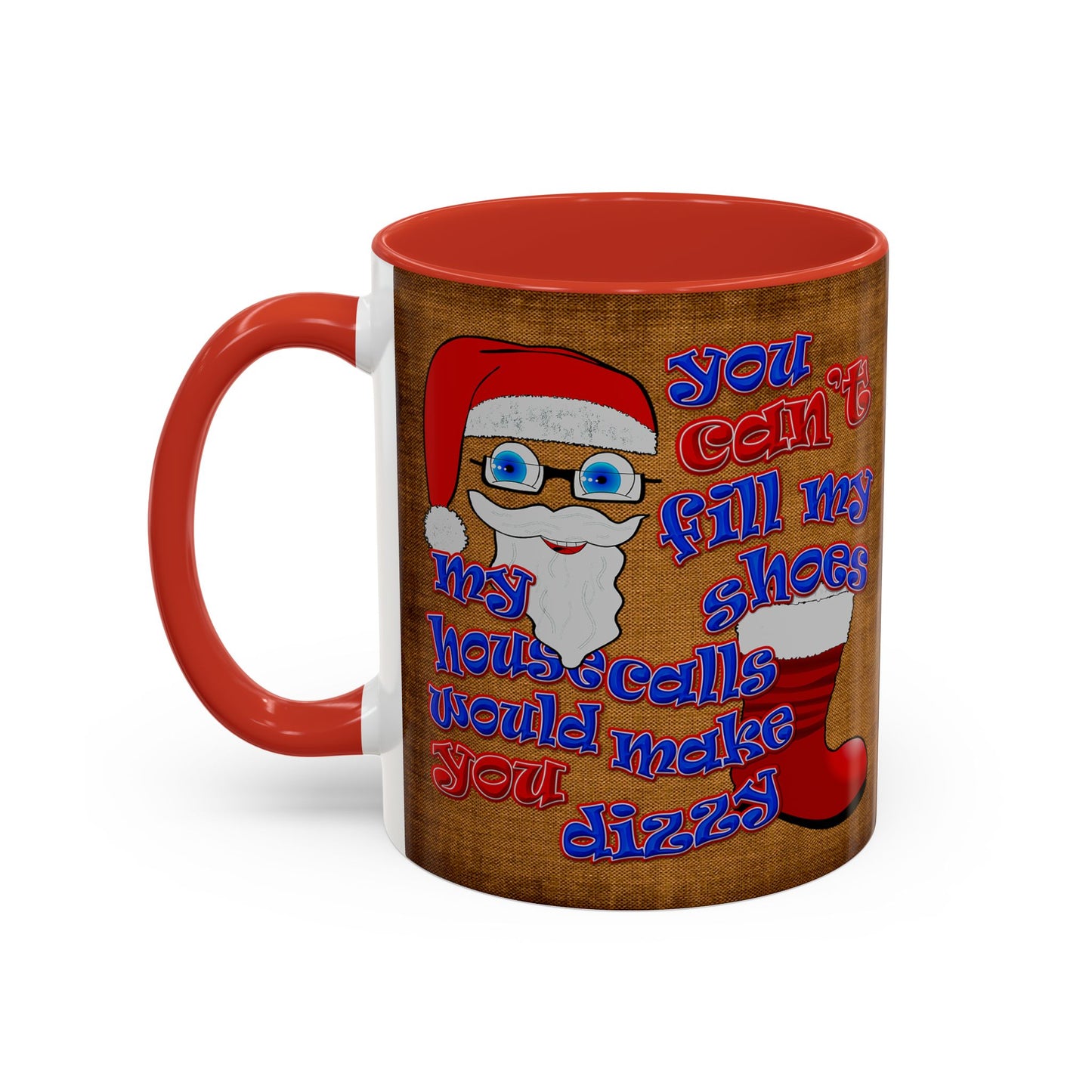 santa's shoes - Accent Mug (brown papyrus)