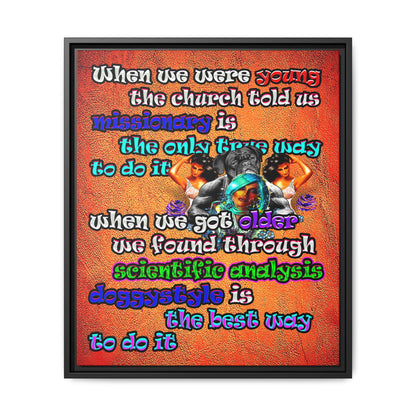 doggystyle - framed canvas art (burnt orange)