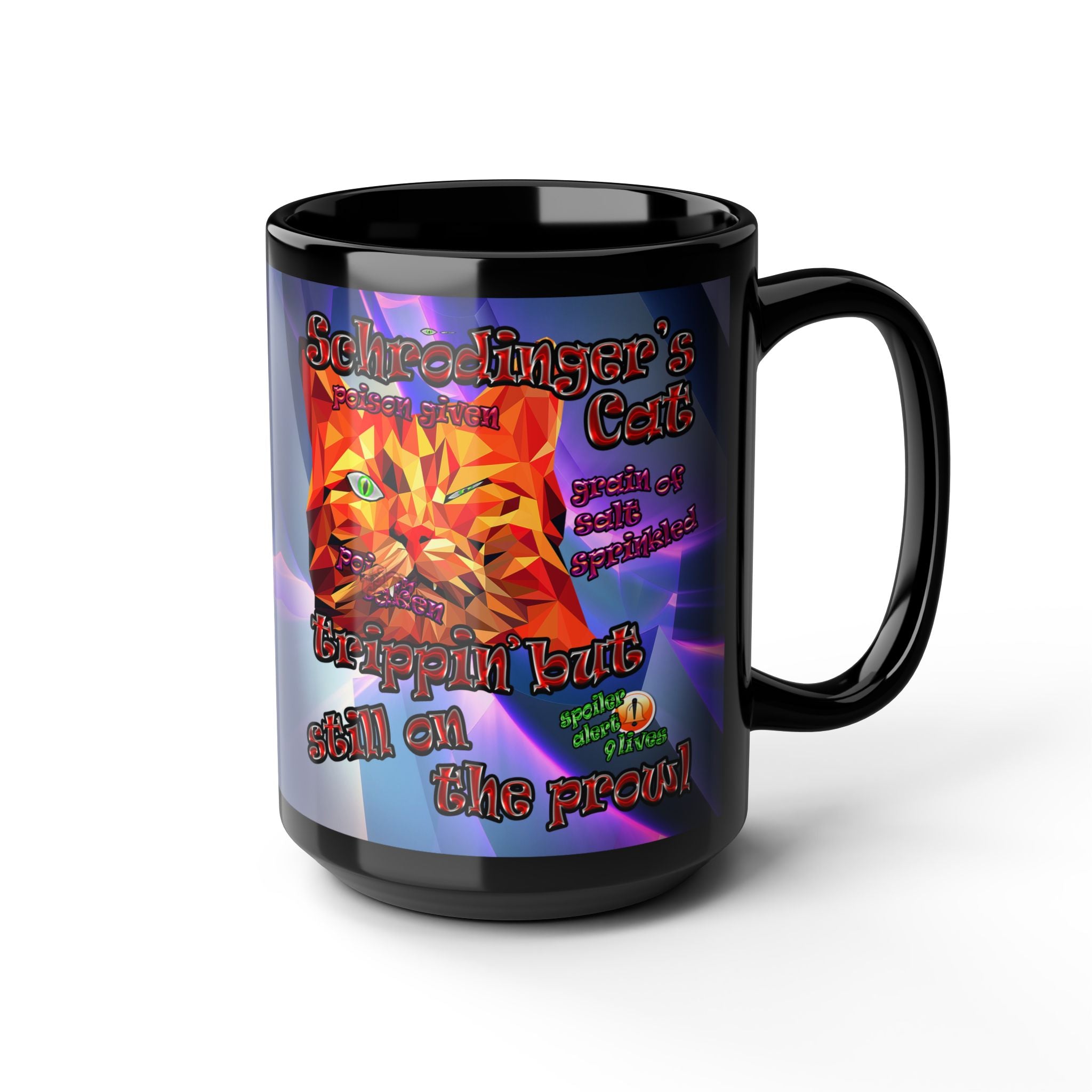 schrodinger's cat - Black Mug (grey-pink wave)