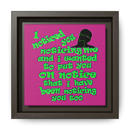 noticed you noticing - framed canvas art (pink)