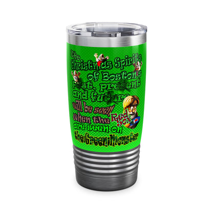 christmas spirits of boston - Ringneck Tumbler, 20oz (logo green)