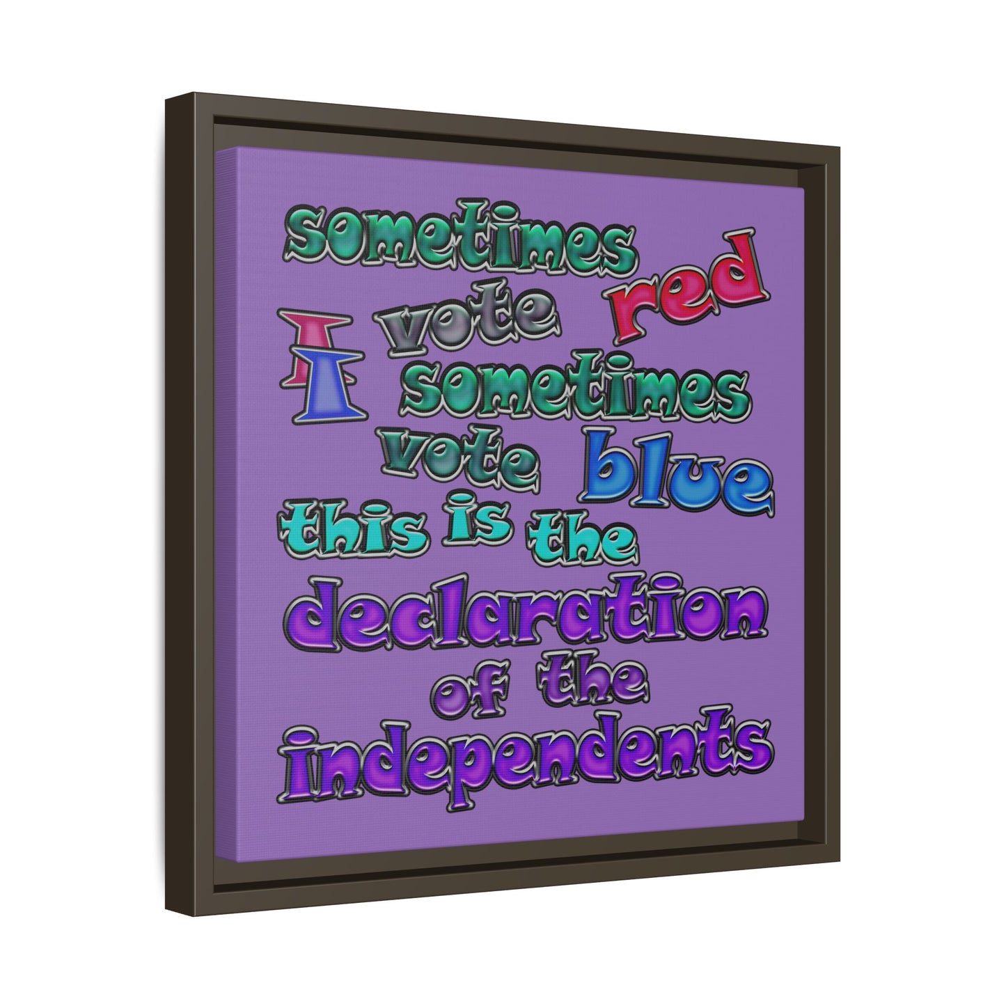 declaration of the independents - framed canvas art (light purple)