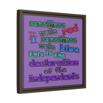 declaration of the independents - framed canvas art (light purple)