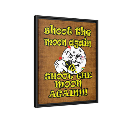 shoot the moon again - framed canvas art (brown papyrus)