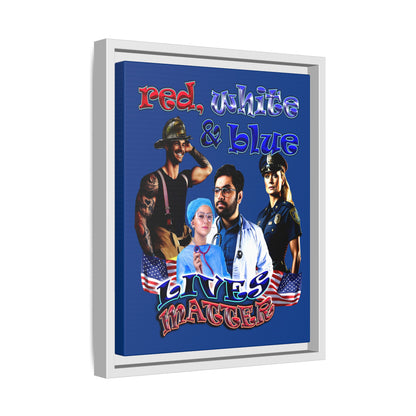 rw&b lives matter - framed canvas art (dark blue)