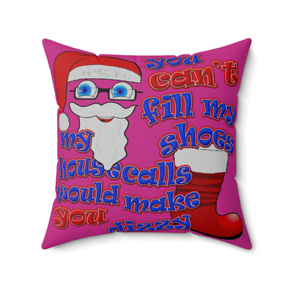 santa's shoes - Spun Polyester Square Pillow - (pink)