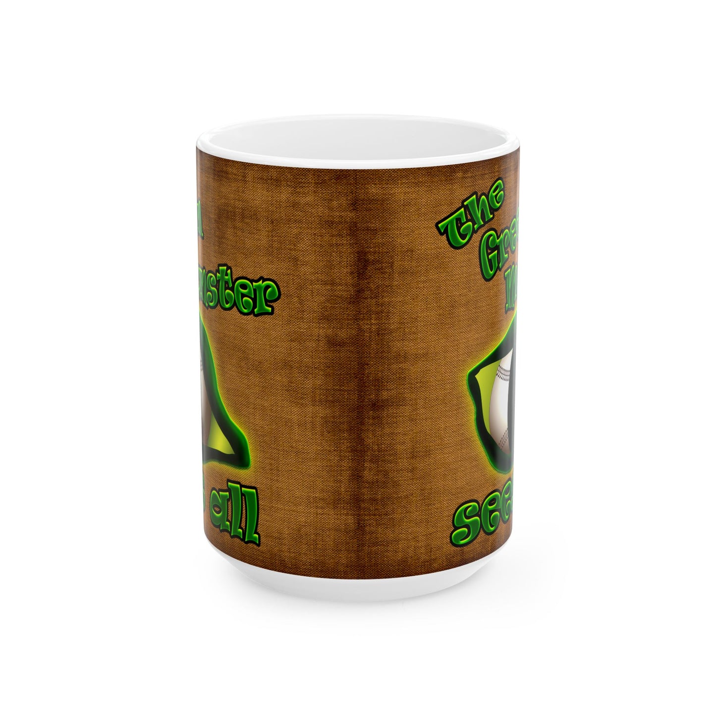 green monster - White Mug (brown papyrus)