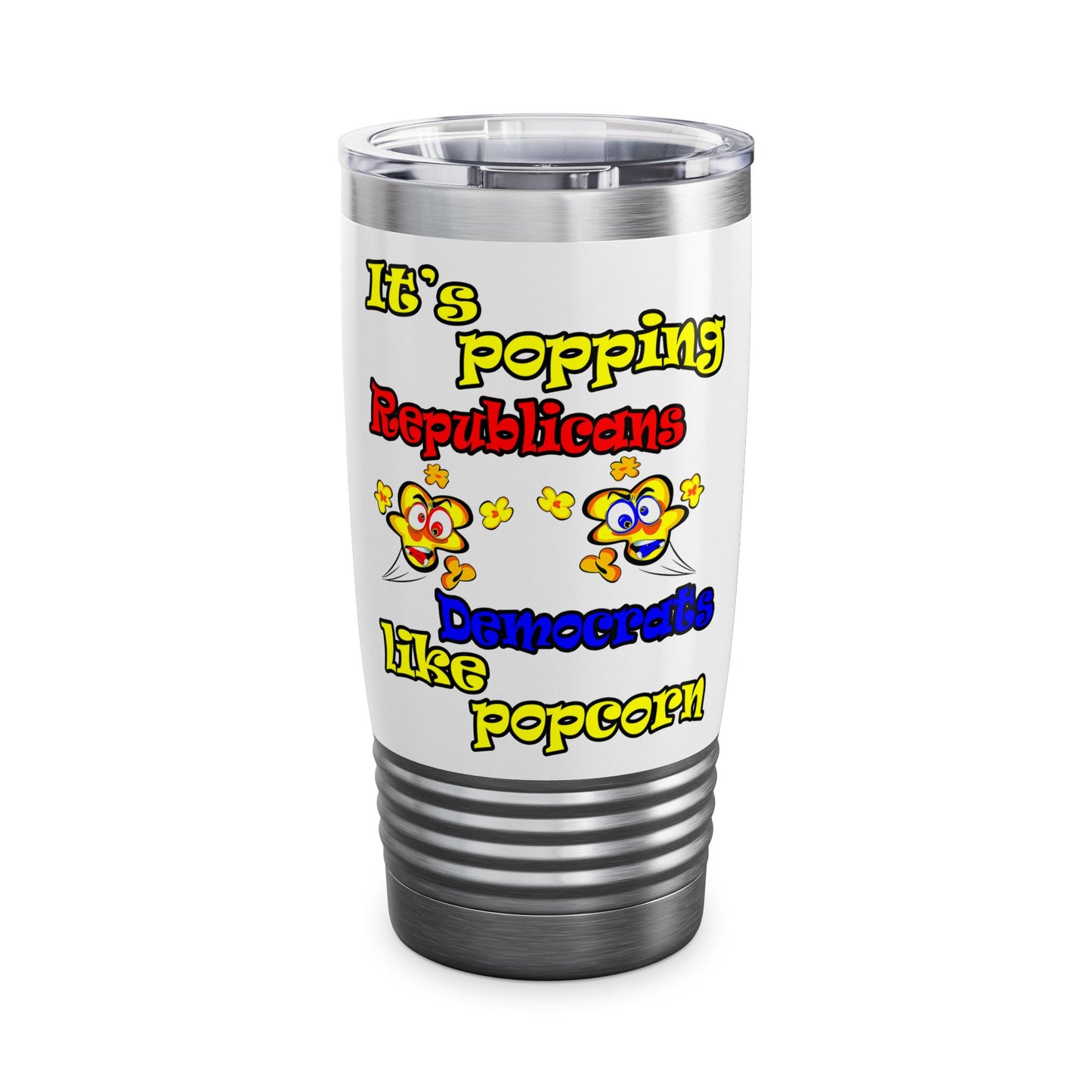 popping like popcorn - Ringneck Tumbler, 20oz (white)