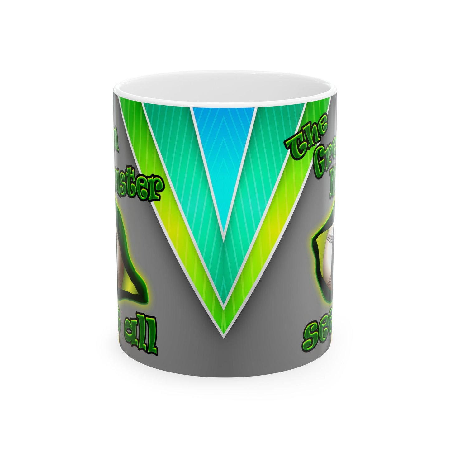 green monster - White Mug (rainbow split)